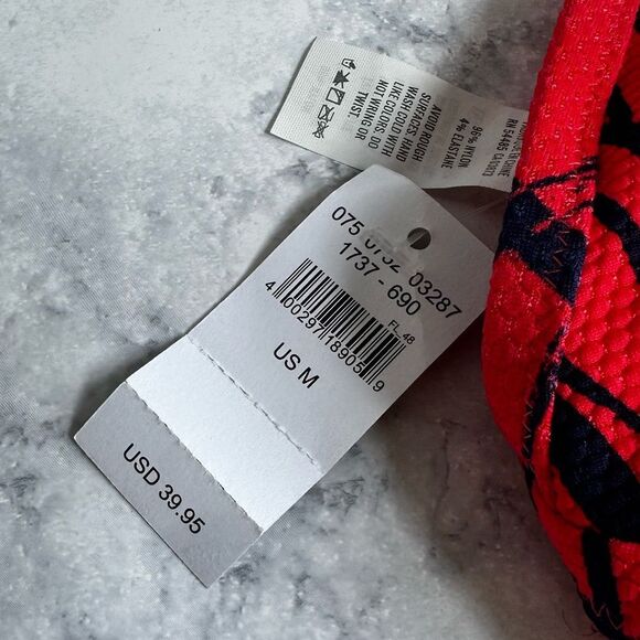 NWT Aerie Hot Pink/Coral Red Triangle bikini Top Medium w/ built in padding - Picture 4 of 10